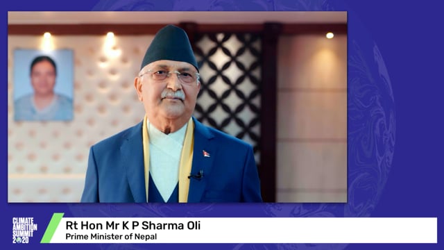 Rt Hon Mr K P Sharma Oli<br>Prime Minister of Nepal